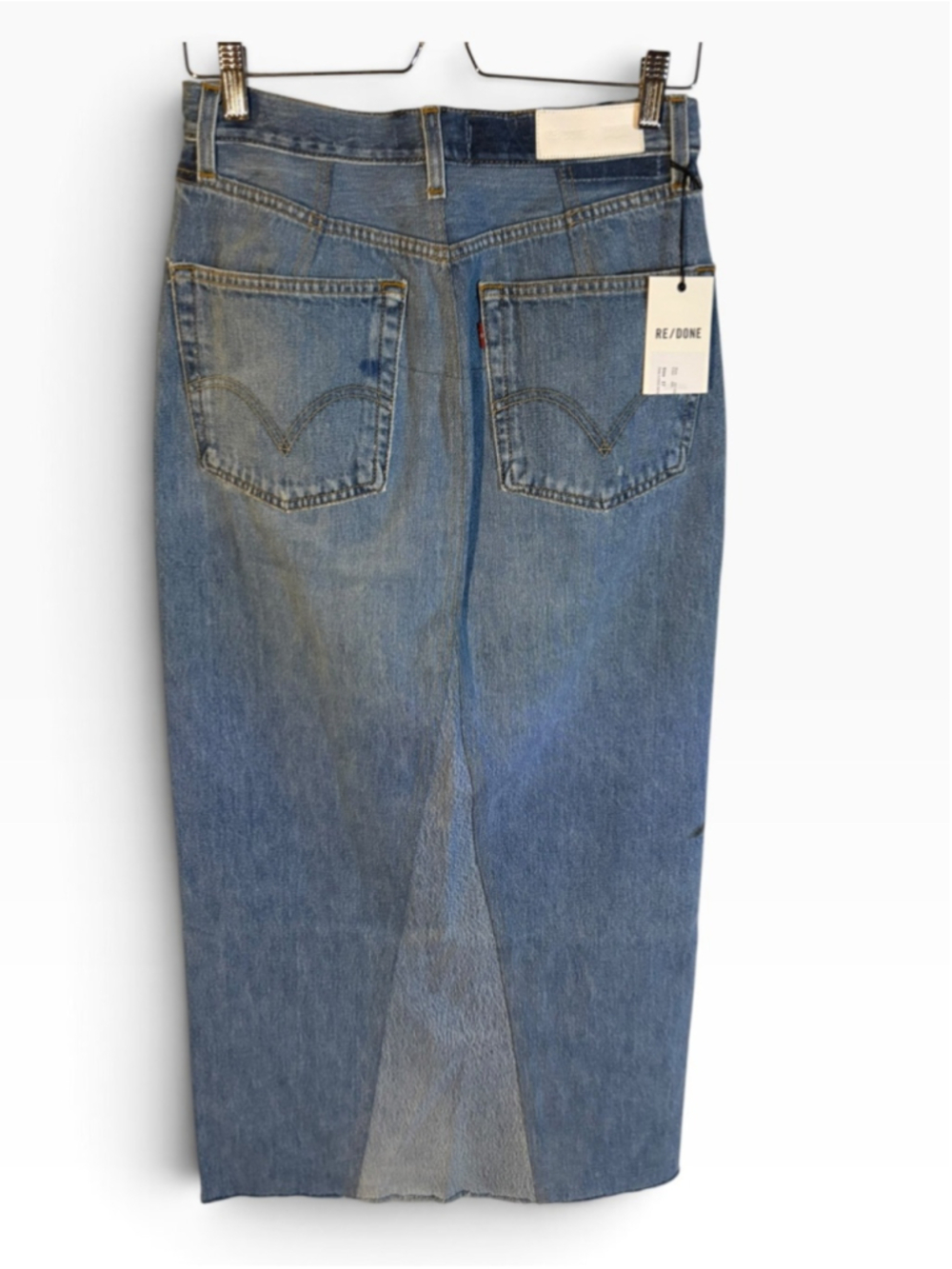 RE/DONE NWT Deconstructed Denim Maxi skirt in Sz 27 - Picture 3 of 8